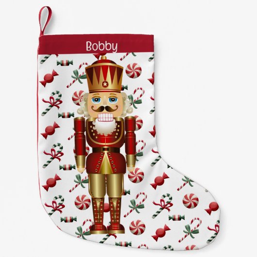 Petite Chaussette De Noël Nutcracker Personnaliser Nom Noël Stocker (Devant)