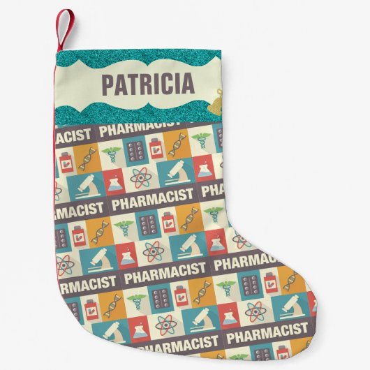 Petite Chaussette De Noël Occupation des pharmaciens | Parties scintillant T (Devant)