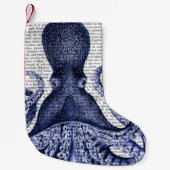 Petite Chaussette De Noël Octopus bleu (Devant)