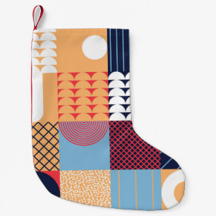Petite Chaussette De Noël OEuvre carré Abstraite : conception géométrique.