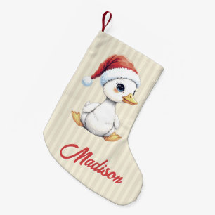 Petite Chaussette De Noël Oie bébé Noël personnalisée Canard portant un chap