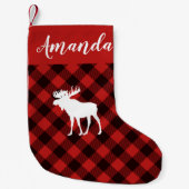 Petite Chaussette De Noël Oie et buffle Noël rouge et noir plat (Devant)