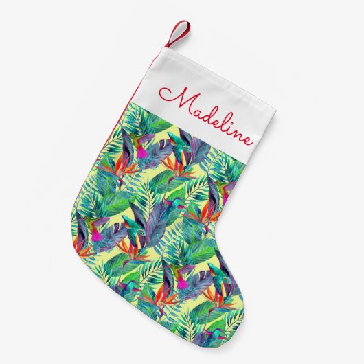 Petite Chaussette De Noël Oiseaux de mer| Ajouter votre nom (Devant (Accrochage))