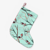 Petite Chaussette De Noël Oiseaux d'hiver Branches de l'arbre Aquarelle (Devant (Accrochage))