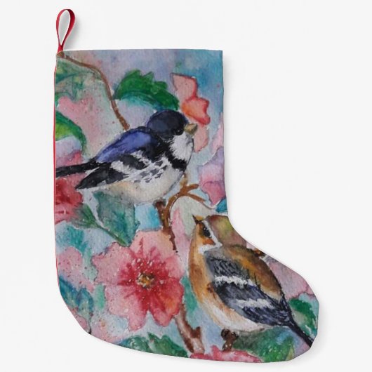 Petite Chaussette De Noël Oiseaux mignons Stocking de Noël (Devant)
