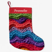 Petite Chaussette De Noël Old-Fashioned Knit Yarn Pattern Christmas (Devant)