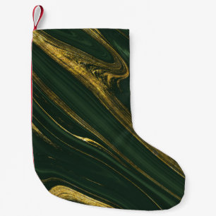 Petite Chaussette De Noël Onyx Vert Luxueux : Marbre D'Or.