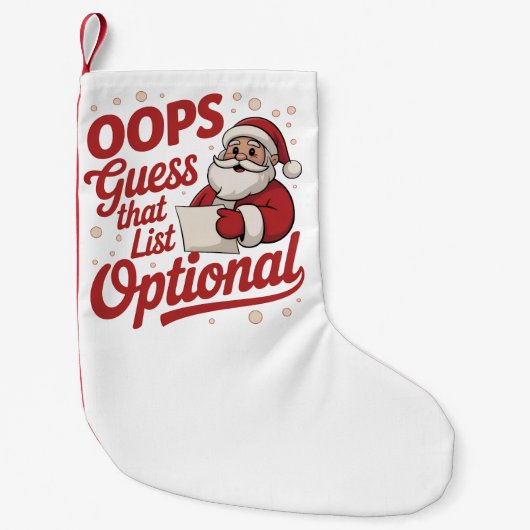 Petite Chaussette De Noël Oops Guess That List Optional Funny Santa Claus (Devant)