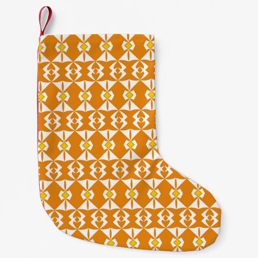 Petite Chaussette De Noël Orange background with align repeated abstract pat (Devant)