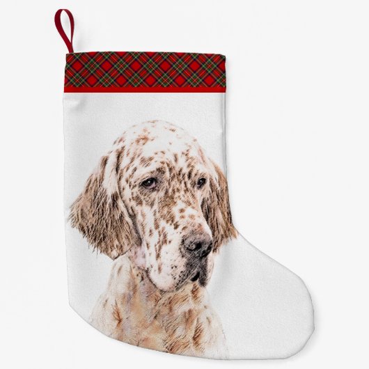 Petite Chaussette De Noël Orange Belton Painting Dog Art (Devant)
