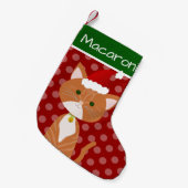 Petite Chaussette De Noël Orange Tabby Père Noël Kitty (Devant (Accrochage))
