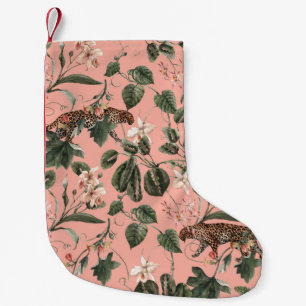 Petite Chaussette De Noël Orchidée tropicale, papillons : aquarelle exotique