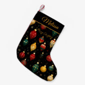Petite Chaussette De Noël Ornement Bauble de Noël brillant (Devant (Accrochage))
