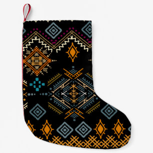 Petite Chaussette De Noël Ornement ethnique Boho Motif sans couture