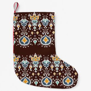 Petite Chaussette De Noël Ornement folklorique géométrique Ikat. Vintage ori