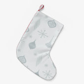 Petite Chaussette De Noël Ornements de Noël rétro Argent (Devant (Accrochage))