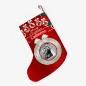 Petite Chaussette De Noël Ornements Rodéo Sur Boutique Photo Personnalisée R (Dos (Accrochage))
