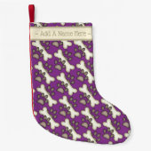 Petite Chaussette De Noël Os de chien et Pawprint (Devant)