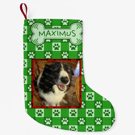 Petite Chaussette De Noël Os fait sur commande de guingan d'empreinte de (Devant)