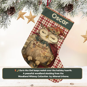 Petite Chaussette De Noël Osric le Hibou Caprice de la Forêt