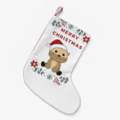 Petite Chaussette De Noël Otter Noël Neige Animaux d'hiver Otter (Devant (Accrochage))