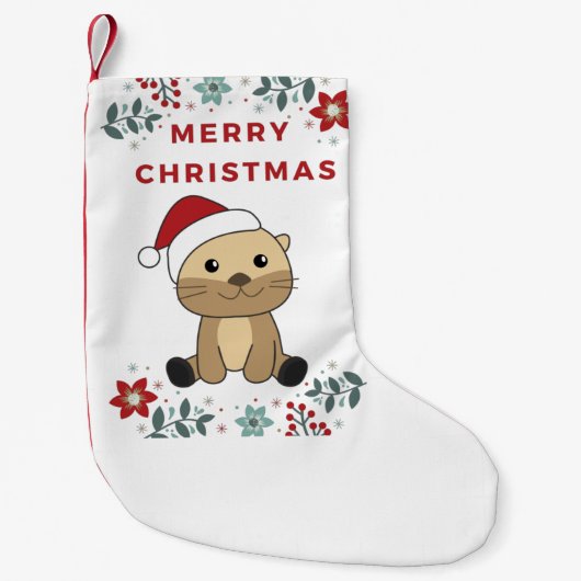 Petite Chaussette De Noël Otter Noël Neige Animaux d'hiver Otter (Devant)