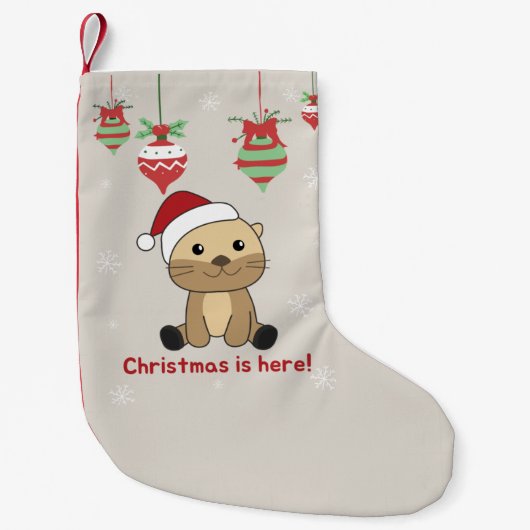 Petite Chaussette De Noël Otter Noël Neige Animaux d'hiver Otter Small Ch (Devant)