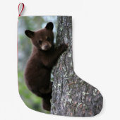 Petite Chaussette De Noël Ours CUB grimpant à un arbre (Devant)
