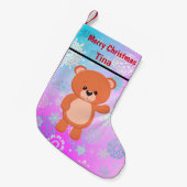 Petite Chaussette De Noël Ours en peluche (Devant (Accrochage))