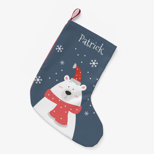 Petite Chaussette De Noël Ours polaire mignon Noël Stocking (Devant (Accrochage))