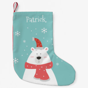 Petite Chaussette De Noël Ours polaire mignon Noël Stocking