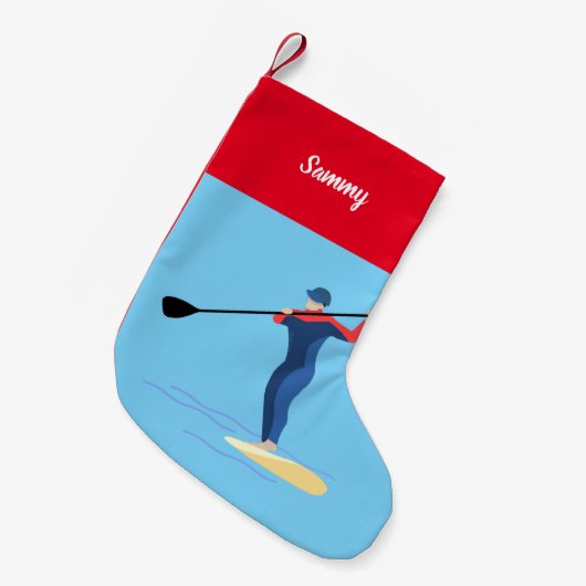 Petite Chaussette De Noël Paddleboarding en stand-up (Devant (Accrochage))