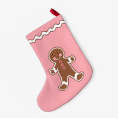 Petite Chaussette De Noël Pain d'épice rose (Dos (Accrochage))