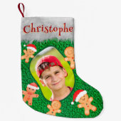 Petite Chaussette De Noël Pain d'épices Homme Vert mignon Amusant Adorable N (Devant)