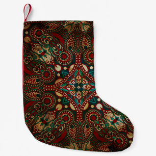 Petite Chaussette De Noël Paisley Bandanna Grunge Floral Traditionnel