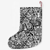 Petite Chaussette De Noël Paisley floral noir (Dos)