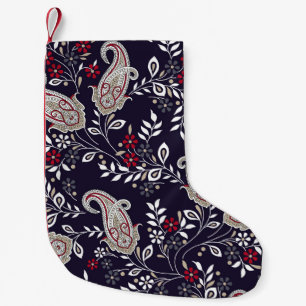 Petite Chaussette De Noël Paisley indien traditionnel, motif sans soudure.