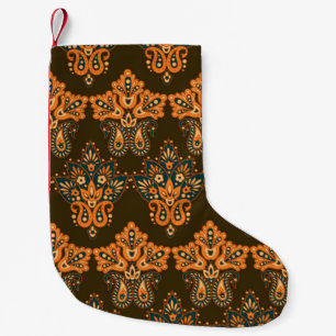 Petite Chaussette De Noël Paisley Textile Asiatique : Floral Vintage Illustr