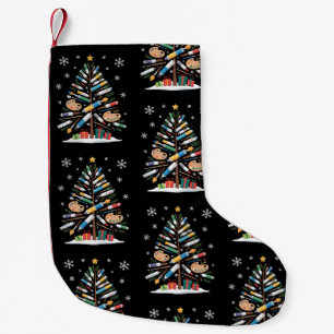 Petite Chaussette De Noël Palette de pinceau de peintre d'arbre de Noël Xmas