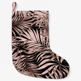Petite Chaussette De Noël Palme tropicale : Modèle Floral Jungle.