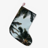 Petite Chaussette De Noël Palmier vert sous ciel blanc le matin (Devant (Accrochage))
