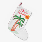 Petite Chaussette De Noël Palmiers Tropical Joyeux Noël Stocker (Devant (Accrochage))
