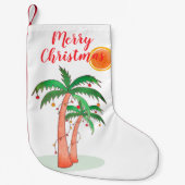 Petite Chaussette De Noël Palmiers Tropical Joyeux Noël Stocker (Devant)