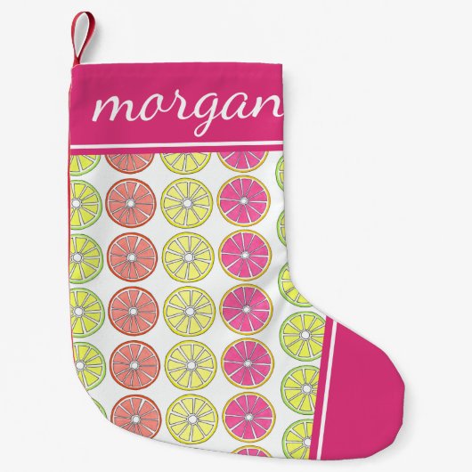 Petite Chaussette De Noël Pamplemousse de citron vert Orange Citrus Fruits S (Devant)