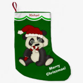 Petite Chaussette De Noël Panda Bear Joyeux Noël Personnalisé (Devant)