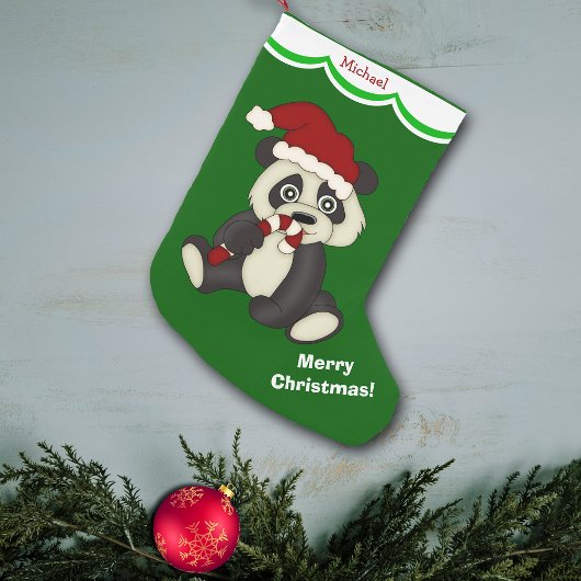 Petite Chaussette De Noël Panda Bear Joyeux Noël Personnalisé