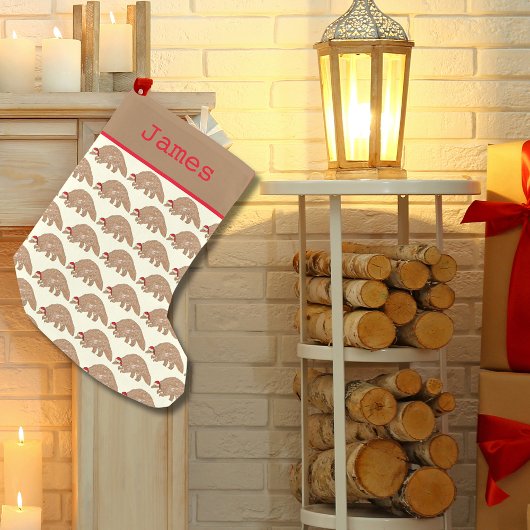 Petite Chaussette De Noël Pangolin Festif Espèce en voie de disparition Nom 