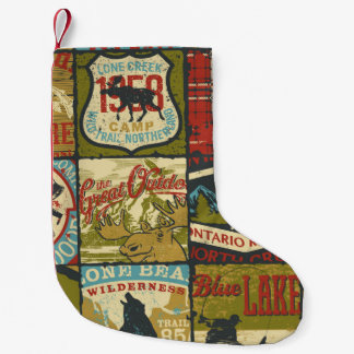Petite Chaussette De Noël Panneau d'aventure et symbole patchw des territoir