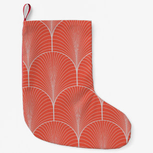 Petite Chaussette De Noël papier peint art déco rouge et gris vintage