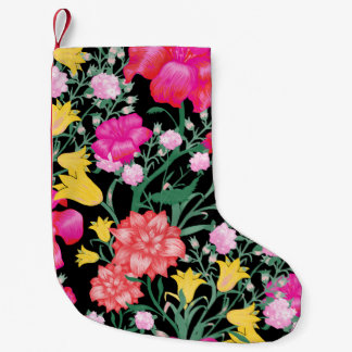 Petite Chaussette De Noël Papier peint floral avec Grandes Fleurs. Correcteu